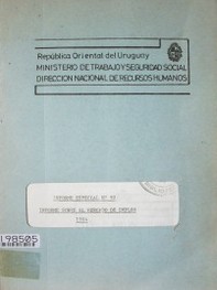 Informe sobre el mercado de empleo : 1984