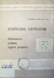 Occupational certification : achievements, problems, regional prospects