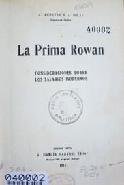 La prima Rowan : consideraciones sobre los salarios modernos