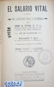El salario vital : sus aspectos ético y económico