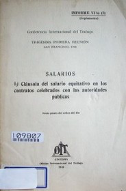 Salarios:  sexto punto en el orden del día : informe VI