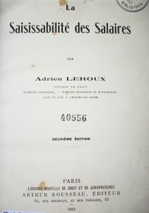 La saisissabilité des salaires