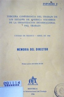 Memoria del Director : primer punto del orden del día : informe I