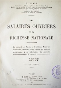 Les salaires ouvriers et la richesse nationale