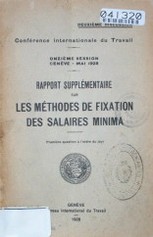 Repport supplementaire sur les méthodes de fixation des salaires minima