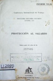 Protección al salario : séptimo punto del orden del día : Informe VII