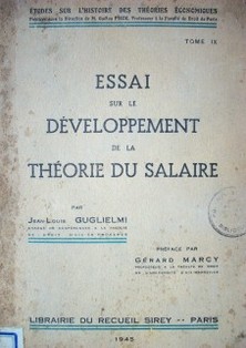 Essai sur le développement de la théorie du salaire