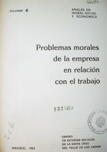 Problemas morales de la empresa en relación con el trabajo