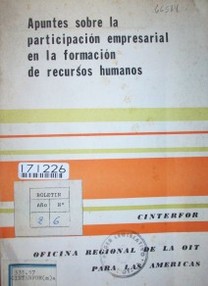 Apuntes sobre la participación empresarial en la formación de recursos humanos