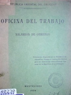 Oficina del trabajo : salarios de obreros