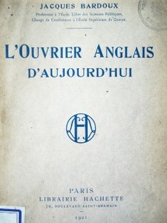 L'ouvrier anglais d'aujourd'hui