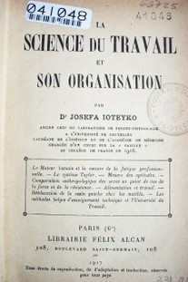 La science du travail et son organisation