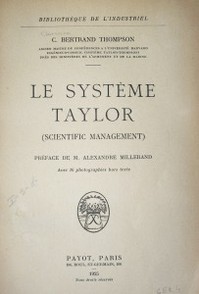 Le système Taylor (scientific management)