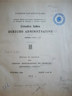 Estudios sobre derecho administrativo