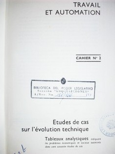 Etudes de cas sur l'évolution technique : tableaux analytiques