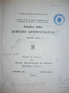 Estudios sobre derecho administrativo