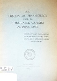 Los proyectos financieros ante la honorable Cámara de Diputados