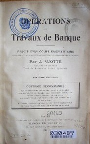 Opérations et Travaux de Banque