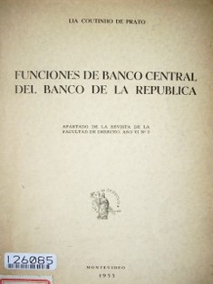 Funciones de Banco Central del Banco de la República