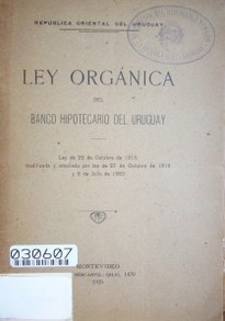 Ley Orgánica del Banco Hipotecario del Uruguay