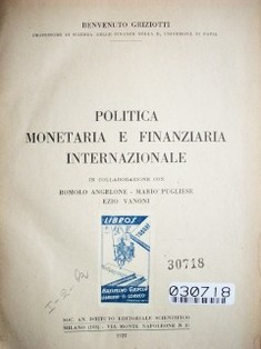 Politica monetaria e finanziaria internazionale