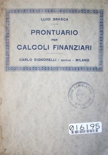 Prontuario per calcoli finanziari