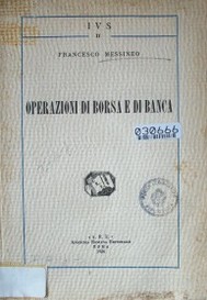 Operazioni di borsa e di banca (studi giuridici)