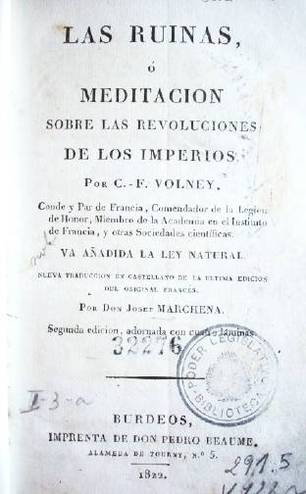 Las Ruinas, o meditación sobre las revoluciones de los imperios