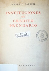 Instituciones de credito de prendario