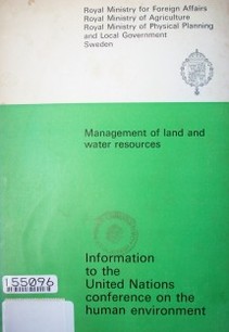 Management of land and water resources