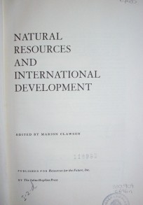 Natural resources and international development