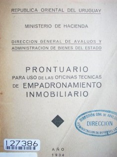 Prontuario para uso de las oficinas técnicas de empadronamiento inmobiliario