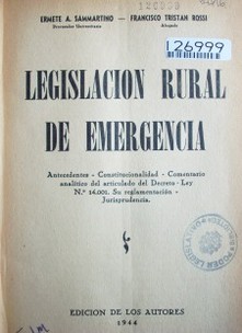 Legislación rural de emergencia