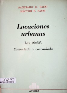 Locaciones urbanas : Ley 20.625