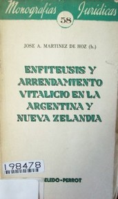 Enfiteusis y arrendamiento vitalicio en la Argentina y Nueva Zelanda