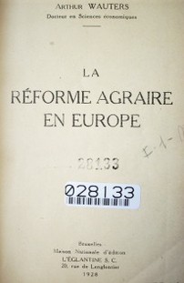 La réforme agraire en Europe