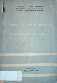 Arrendamientos rurales y otros contratos agrarios