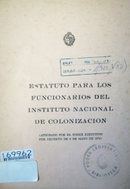 Estatuto para los funcionarios del Instituto Nacional de Colonización