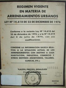 Régimen vigente en materia de arrendamientos urbanos