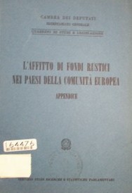 L'affitto di fondi rustici nei paesi della Comunità Europea