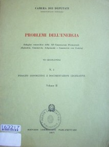 Problemi dell'energia : indagni conoscitiva della XII Commissione Permanente (Industria, Commercio, Artigianato e Commercio con l'estero) : VII Legislatura