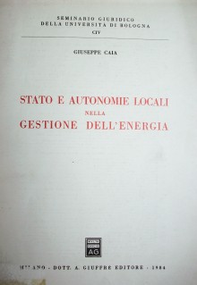 Stato e autonomie locali nella gestione dell'energia