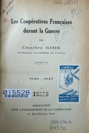 Les coopératives françaises durant la guerre : 1926-1927