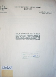 Acta de la reunión del grupo de trabajo CIER/CEPAL, sobre : "promoción del uso de bienes de capital y servicios provenientes de América Latina y el Caribe", Santiago de Chile, 16 al 18 de otubre/984