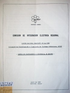 Paneis de planejamento engenharia de recife : Comité Nacional Brasileño de la CIER : subcomité de planificación e ingeniería de sistemas eléctricos, SPISE