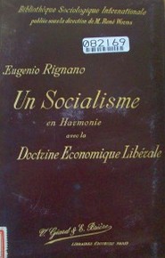 Un socialisme en harmonie avec la doctrine economique libérale