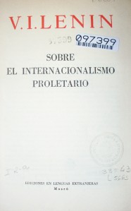 Sobre el internacionalismo del proletariado