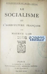 Le socialisme et l´agriculture française