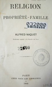 Religion, propriété-famille