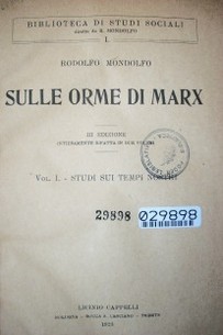 Sulle orme di Marx